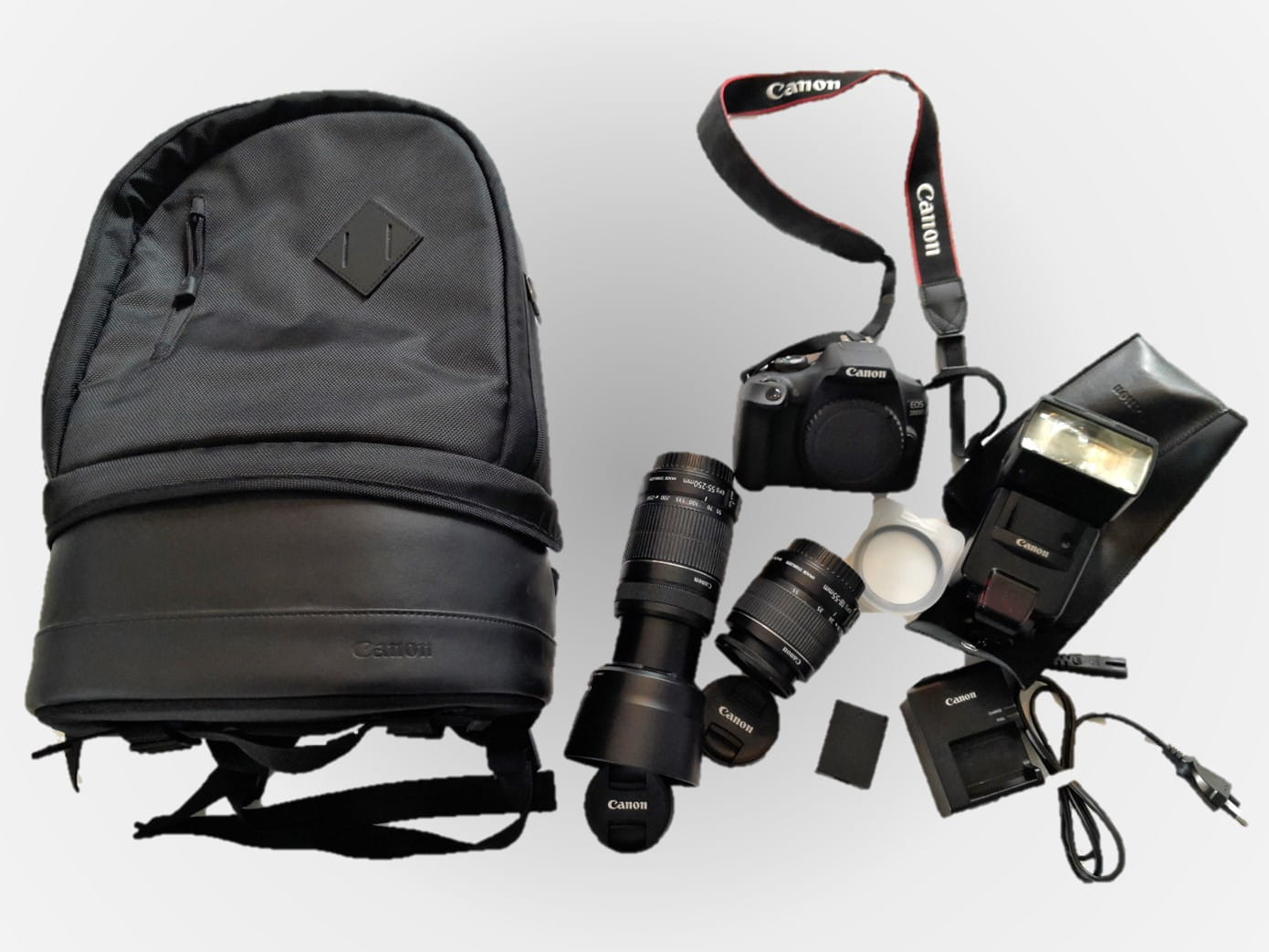 Canon EOS 2000D met toebehoren